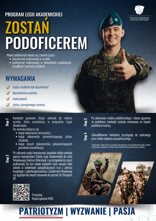 plakat informacyjny o legii akademickiej