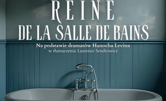 Plakat z wanną i tytułem spektaklu