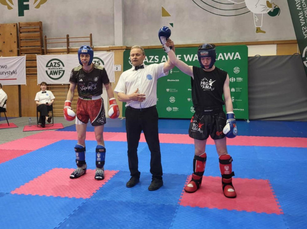 Student Kacper Stelmasiak po zwycięskiej walce