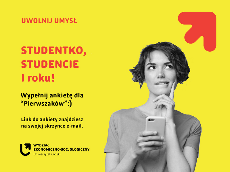 baner zachęcający studentów I roku do wzięcia udziału w ankiecie