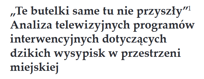 Pierwsza strona opublikowanego artykułu
