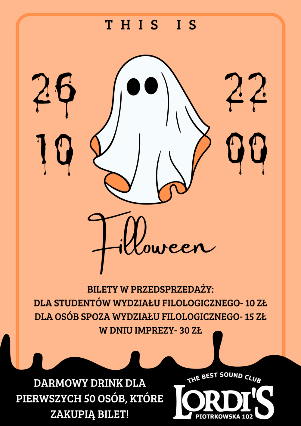 Filloween 26 października w klubie Lordi's o godzinie 22:00
