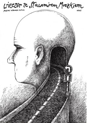 tył ludzkiej głowy z otworem, do którego prowadzi ulica