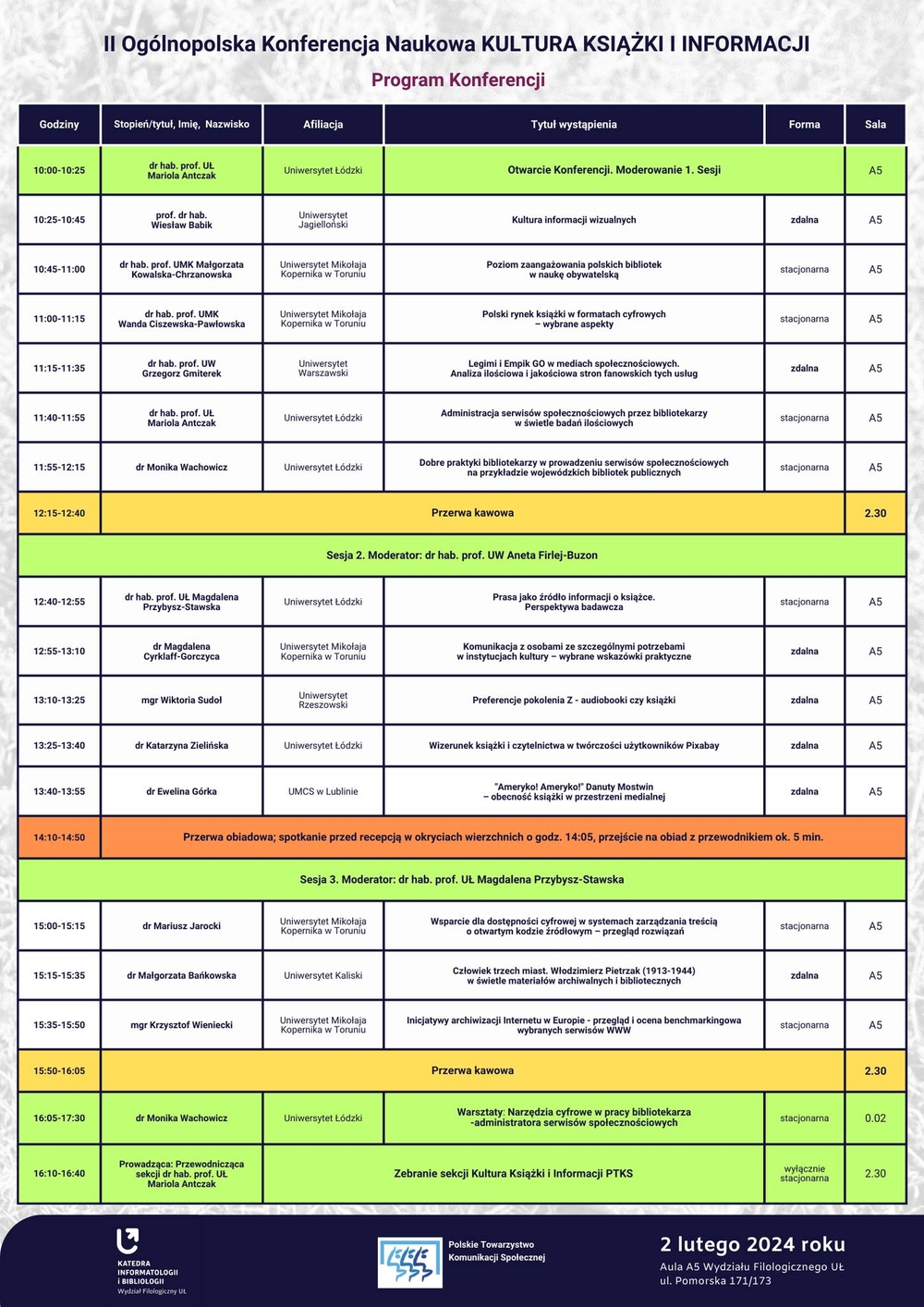 program konferencji