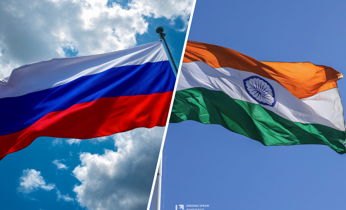 Flagi Indii i Rosji