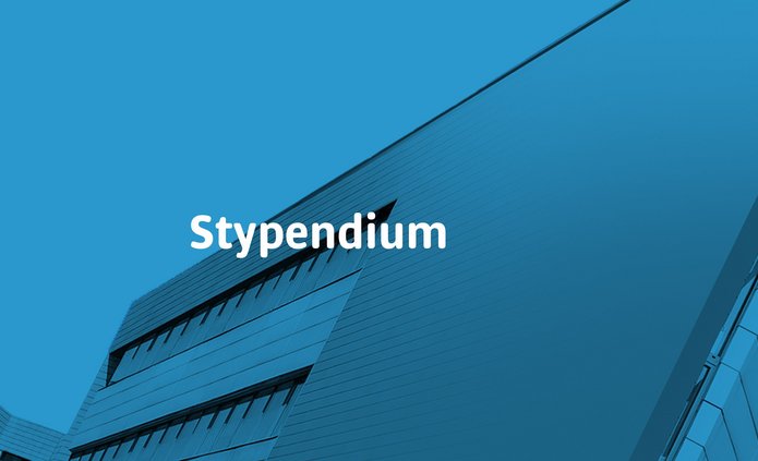 Napis stypendium na niebieskim tle